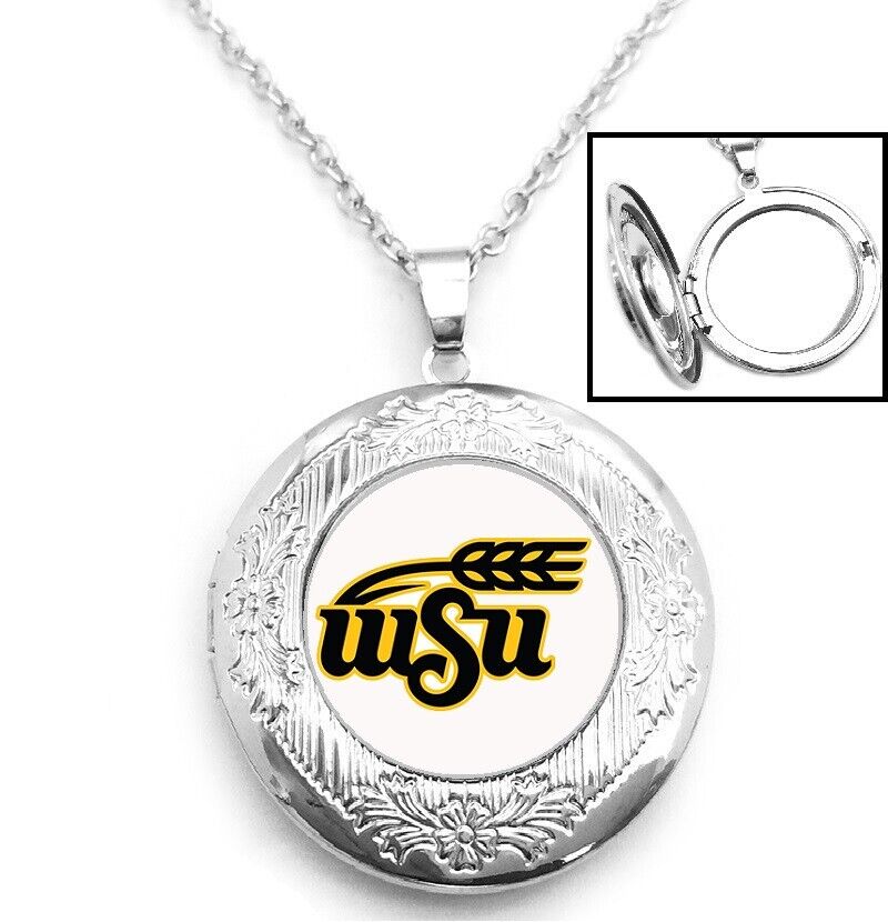 Wichita Shockers Wsu Sterling Silver Link Chain Necklace With Locket Gift D16