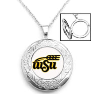 Wichita Shockers Wsu Sterling Silver Link Chain Necklace With Locket Gift D16
