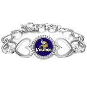 Minnesota Vikings Womens Adjustable Heart Link Bracelet W Gift Pkg D27