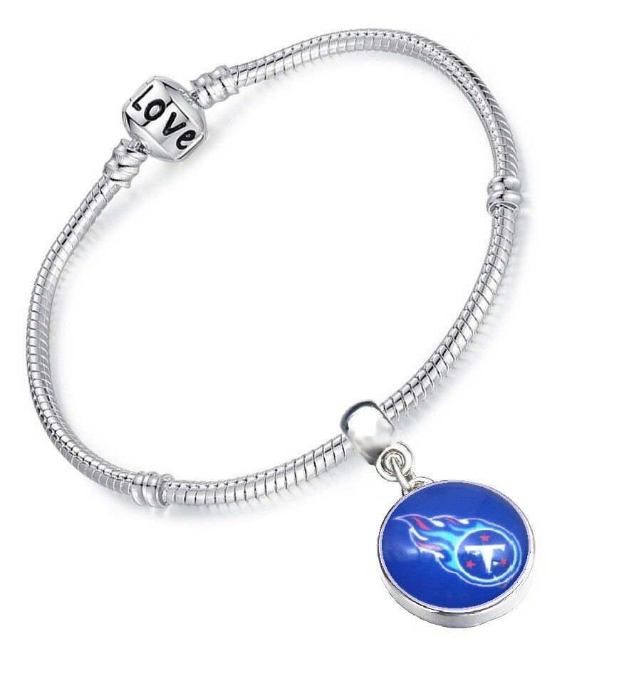 Tennessee Titans Womens Sterling Silver Snake Link Bracelet Football Gift D13