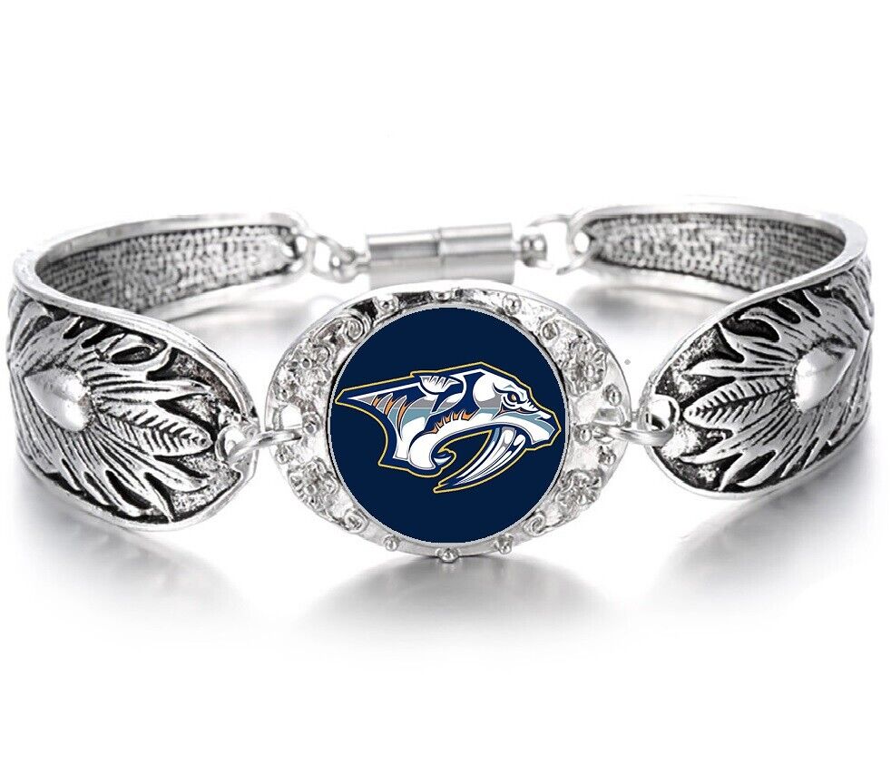 Special Nashville Predators Hockey Fan Women'S Silver Bracelet Jewelry Gift D3
