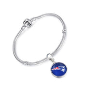 New England Patriots Sterling Silver Womens Chain Football Bracelet W Giftp D13C