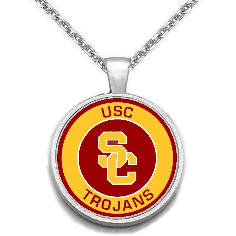 Usc Sc Trojans Womens Mens 925 Sterling Chain Link Necklace With Pendant A1
