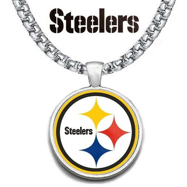 Large Pittsburgh Steelers Necklace Stainless Steel Chain Football Free Ship' D30