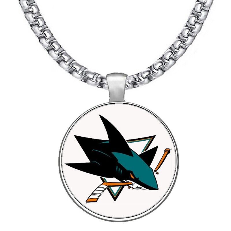 Large San Jose Sharks 24" Necklace Stainless Steel Chain Hockey Free Ship' D30