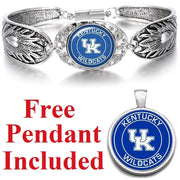 Kentucky Wildcats Women'S Sterling Silver Bracelet College Football Gift D3