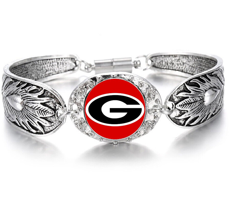 Special Georgia Bulldogs Womens Sterling Silver Necklace Bracelet Set D3D18