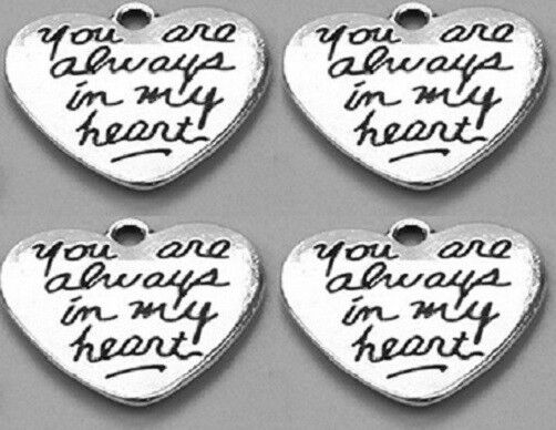 Mothers Sterling Silver Charm Pendant For Bracelet Necklace ALWAYS IN MY HEART