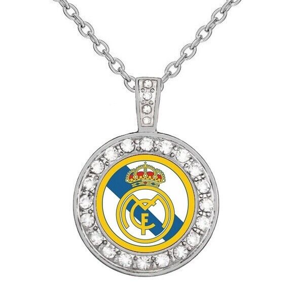 Real Madrid Soccer Futbol 925 Silver Link Chain Necklace And Pendant Giftpk D18