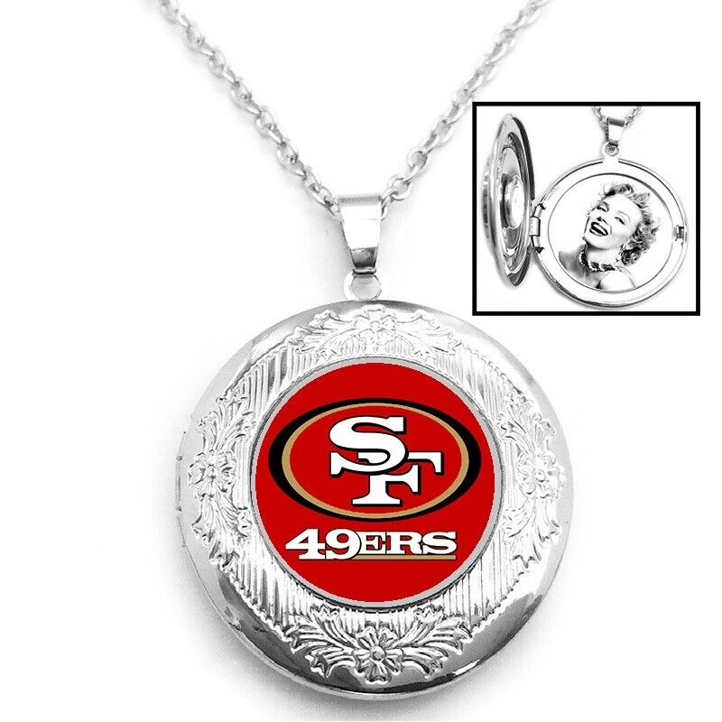 San Francisco 49Ers Womens 925 Silver 20" Link Chain Necklace W Photo Locket D16