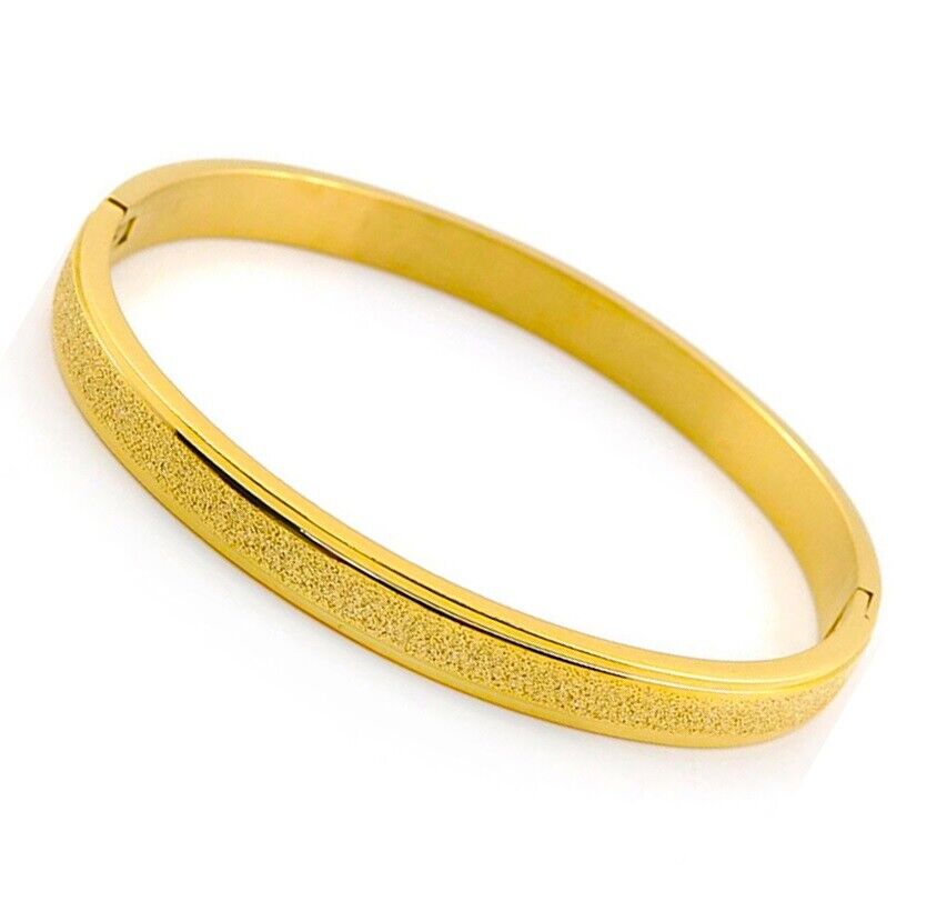 24k Yellow Gold Women's Small 7" Opening Bracelet Bangle w Gift Pkg D612B