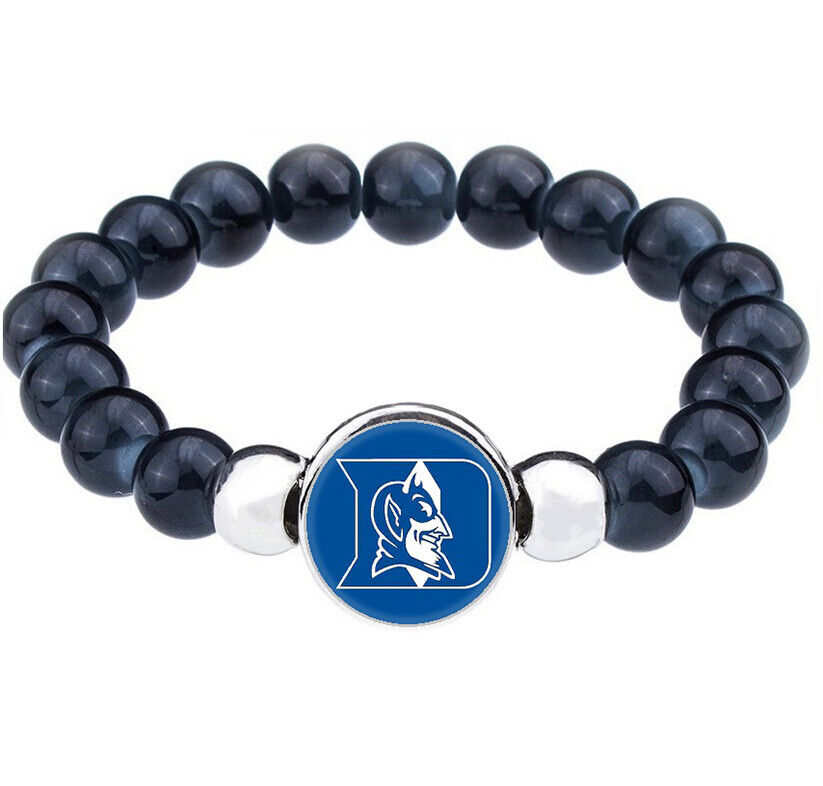 Duke University Blue Devils Womens Mens Black Bead Chain Bracelet Gift D1