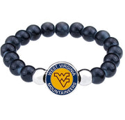West Virginia Mountaineers Womens Men Beaded Link Bracelet University Jewelry D1