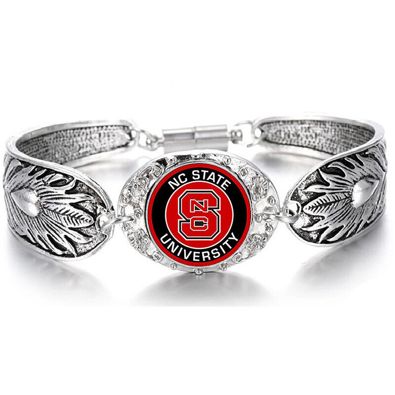 North Carolina NC State Wolfpack Womens Tibetian Sterling Silver Bracelet D3