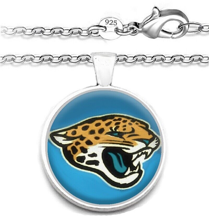 Jacksonville Jaguars Mens Womens 925 Silver Link Chain Necklace With Pendant A1
