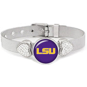 Lsu Purple University Tigers Womens Adjust Silver Bracelet Jewelry Gift D26