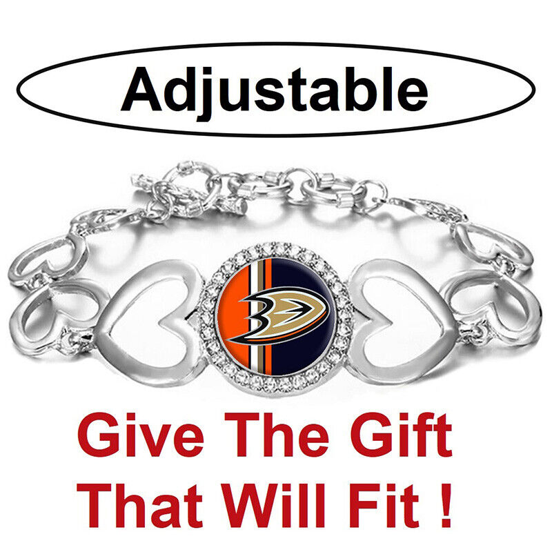 Special Anaheim Ducks Hockey Team Womens Silver Bracelet W Gift Pkg D27
