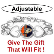 Special Anaheim Ducks Hockey Team Womens Silver Bracelet W Gift Pkg D27