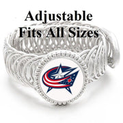 Columbus Blue Jackets Mens Women'S Silver Link Adjustable Hock Bracelet Gift D11