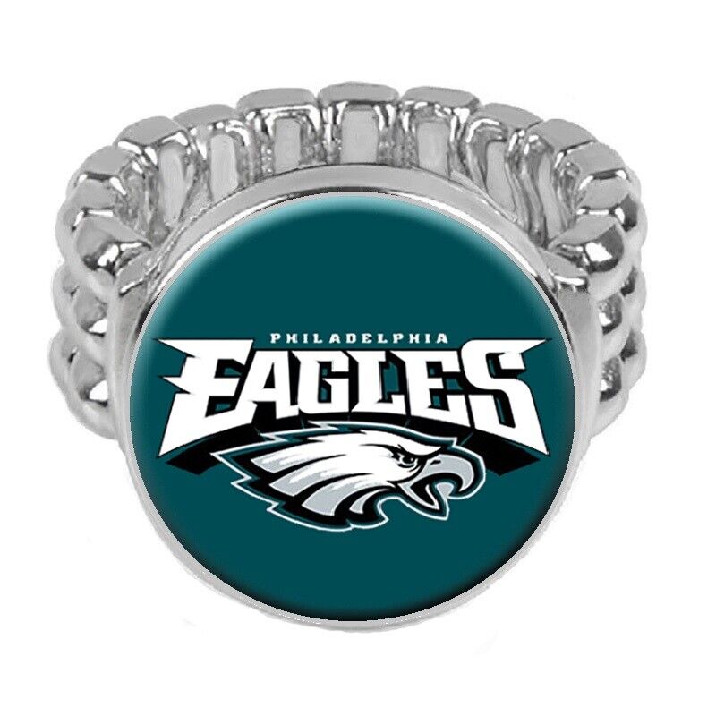 Philadelphia Eagles Silver Mens Womens Football Ring Fits All Sizes W Gift Pk D2