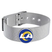 Los Angeles Rams Mens Womens Silver Adjustable Bracelet W Gift Pkg D6