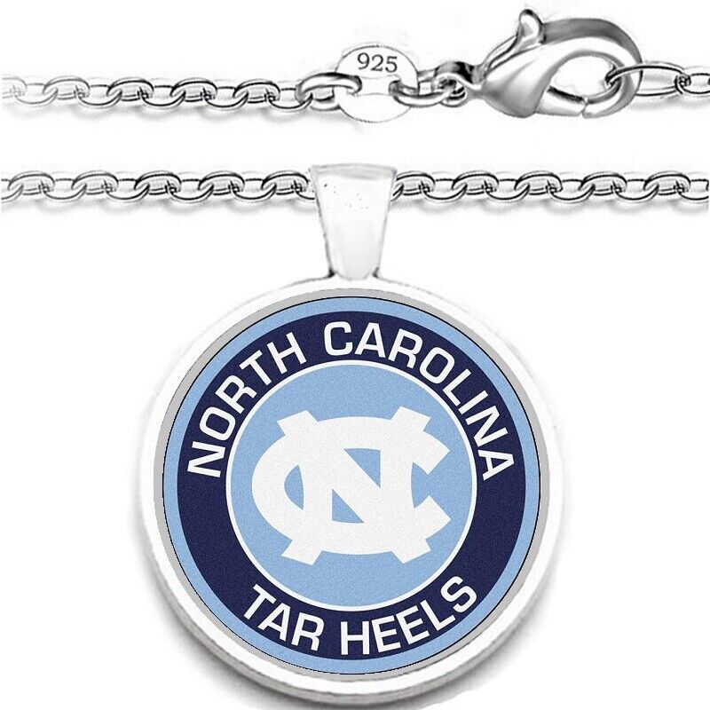 North Carolina Tar Heels Mens Womens 925 Sterling Chain Necklace W Gift Pkg A1