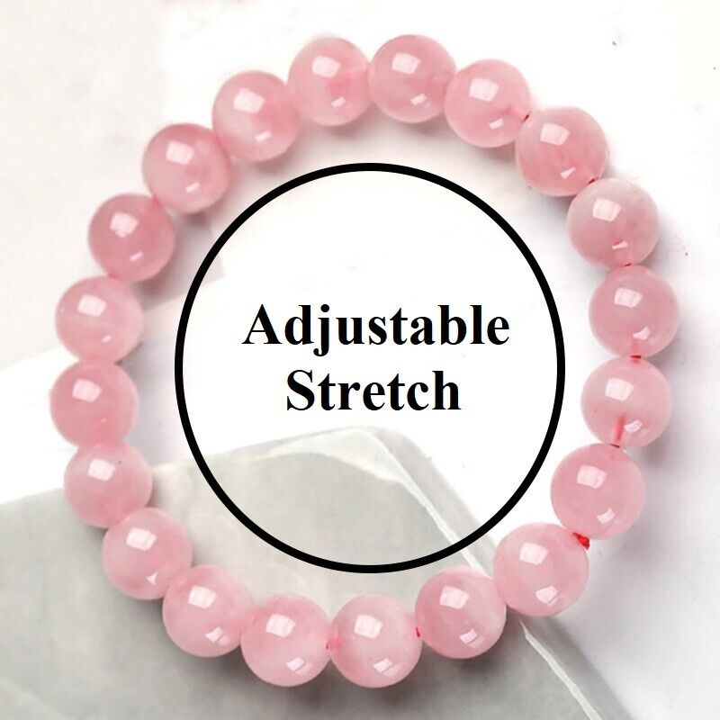 Womens Natural Brazilian Pink 12mm Rose Quartz Adjustable Bracelet 200 CTW D826