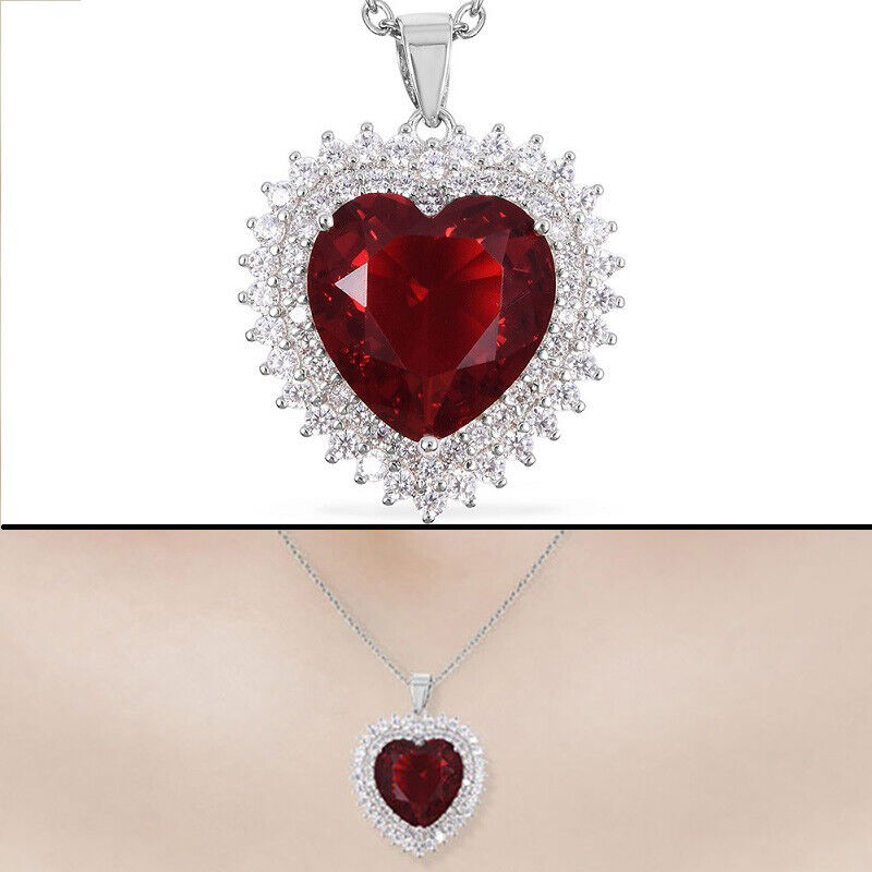 Valentine's 925 Sterling Silver Womens Necklace And Heart Pendant w Gift Pk D832