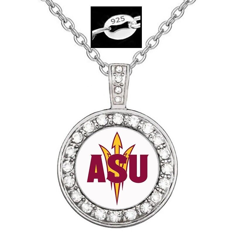 Asu Arizona State Sun Devils Womens Sterling Silver Necklace With Pendant D18