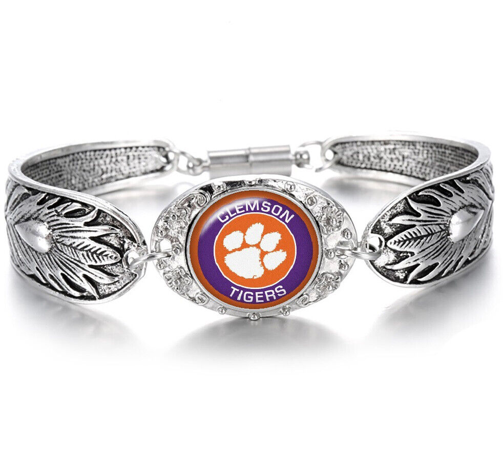 Clemson Tigers Womens 925 Sterling Silver Necklace Bracelet Gift Set State D3D18