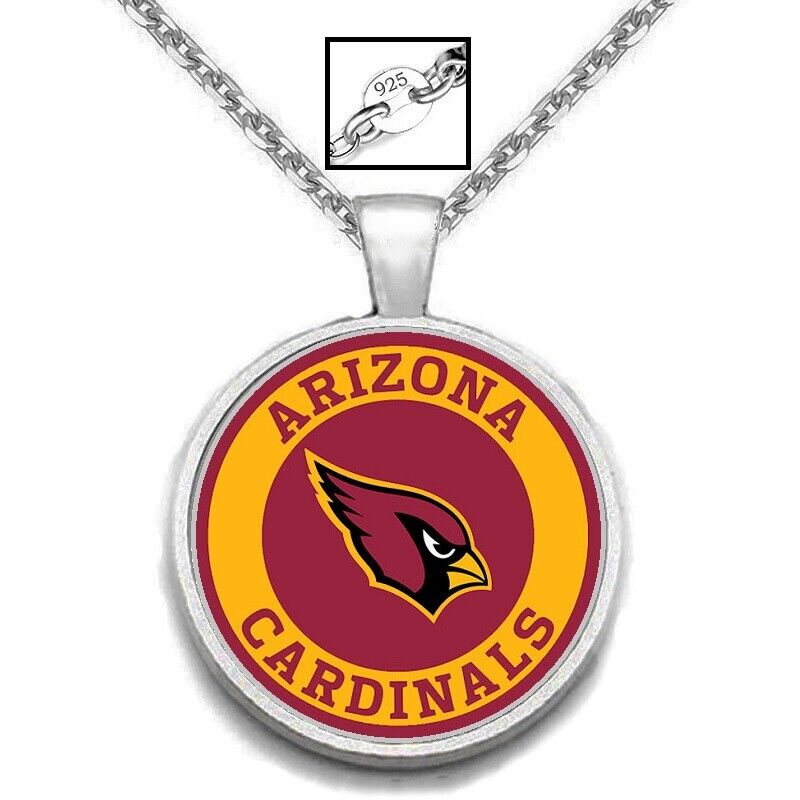 Arizona Cardinals Mens Womens 925 Silver Link Chain Necklace With Pendant A1