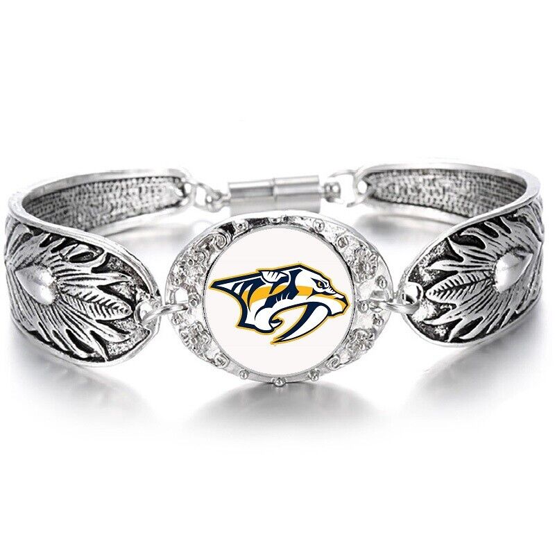 Nashville Predators Hockey Fan Women'S Sterling Silver Bracelet Jewelry Gift D3