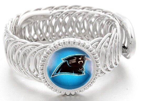 Carolina Panthers Football Sterling Silver Mens Womens Wrap Bracelet W Giftp D11