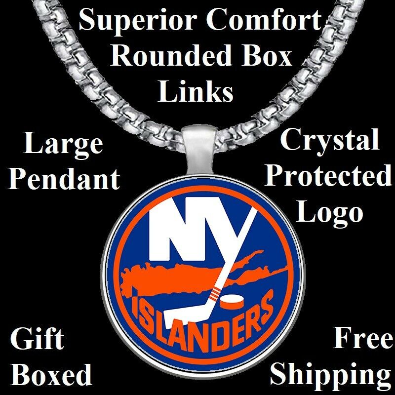 Large New York Islanders Mens Womens 20" Chain Link Pendant Necklace D30