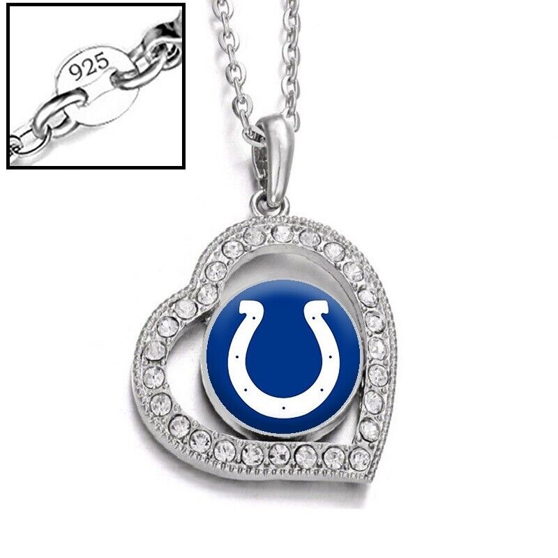 Indianapolis Colts Womens 925 Sterling Silver Link Chain Necklace D19