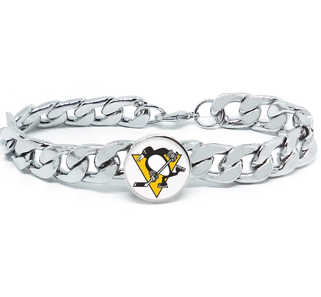 Pittsburgh Penguins Hockey Gift Men'S Women'S Stainless Steel Bracelet Gift D4