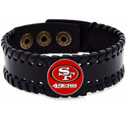 San Francisco 49Ers Mens Womens Black Leather Bracelet Football Gift D8-1