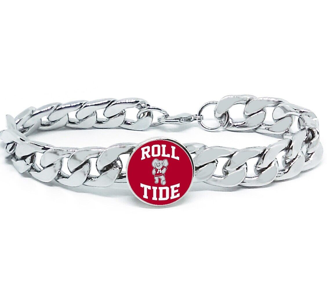 Roll Tide Alabama Crimson Tide Mens 8" Link Chain Bracelet Jewelry Gift D4S