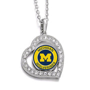 Special Michigan Wolverines Womens Sterling Silver Link Chain Necklace D19R
