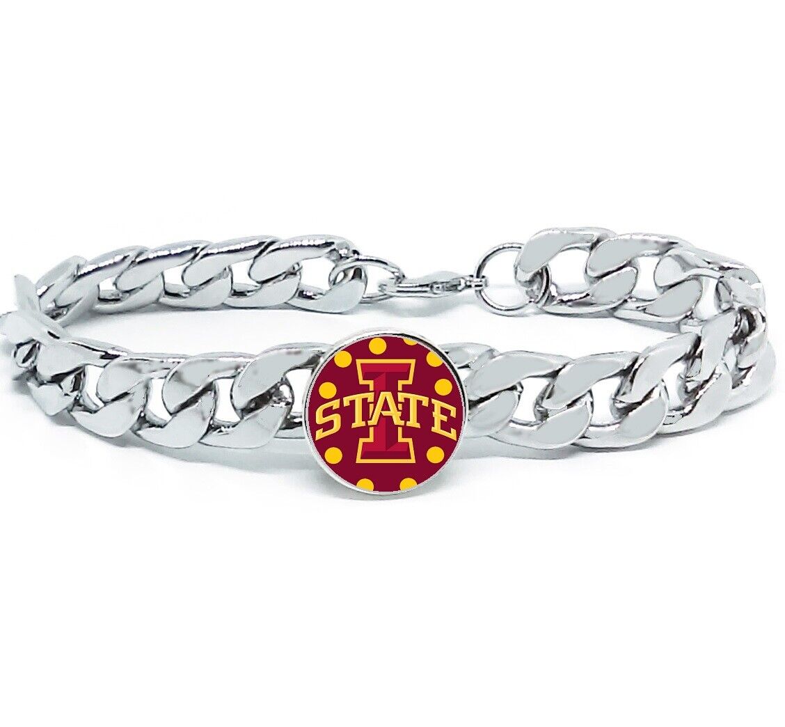 Iowa State Cyclones Mens 8" Link Chain Bracelet Jewelry Gift D4