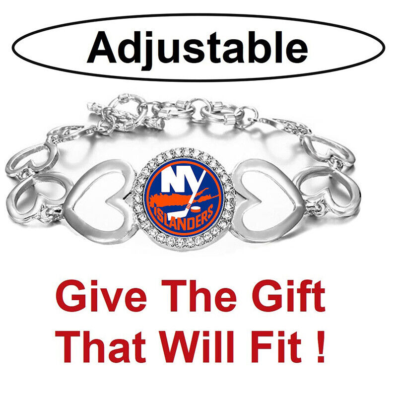New York Islanders Hockey Team Womens Silver Bracelet W Gift Pkg D27