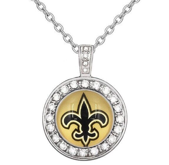 New Orleans Saints Elegant Womens 925 Sterling Silver Necklace Football D18