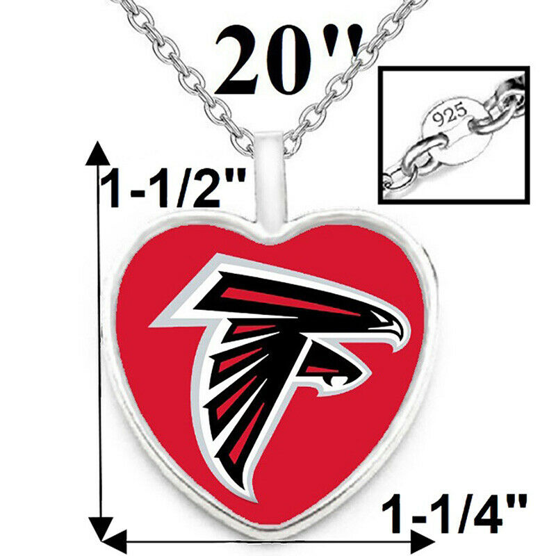 Atlanta Falcons Mens Womens Sterling Silver Link Chain Necklace With Pendant D22