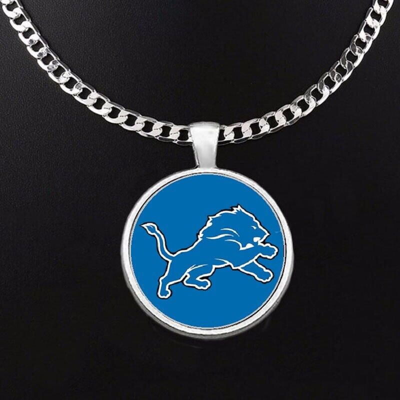 Detroit Lions Mens Womens 24" Stainless Steel Chain Pendant Necklace D5