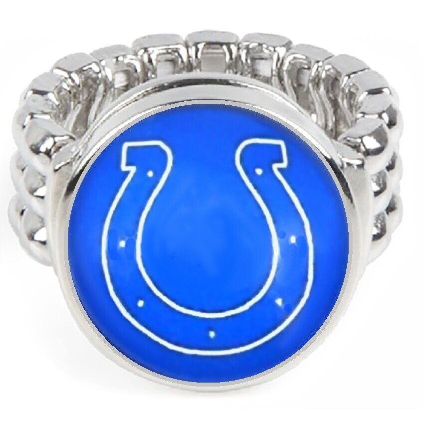 Indianapolis Colts Silver Men'S Womens Football Ring Fits All Sizes W Gift Pk D2