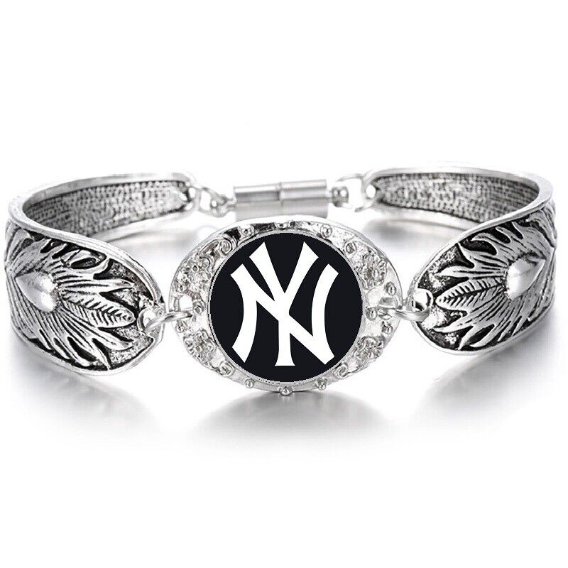 New York Ny Yankees Women'S Sterling Silver Bracelet Baseball W Gift Pkg D3