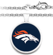 Denver Broncos Womens Mens Sterling Silver Link Chain Necklace With Pendant A1