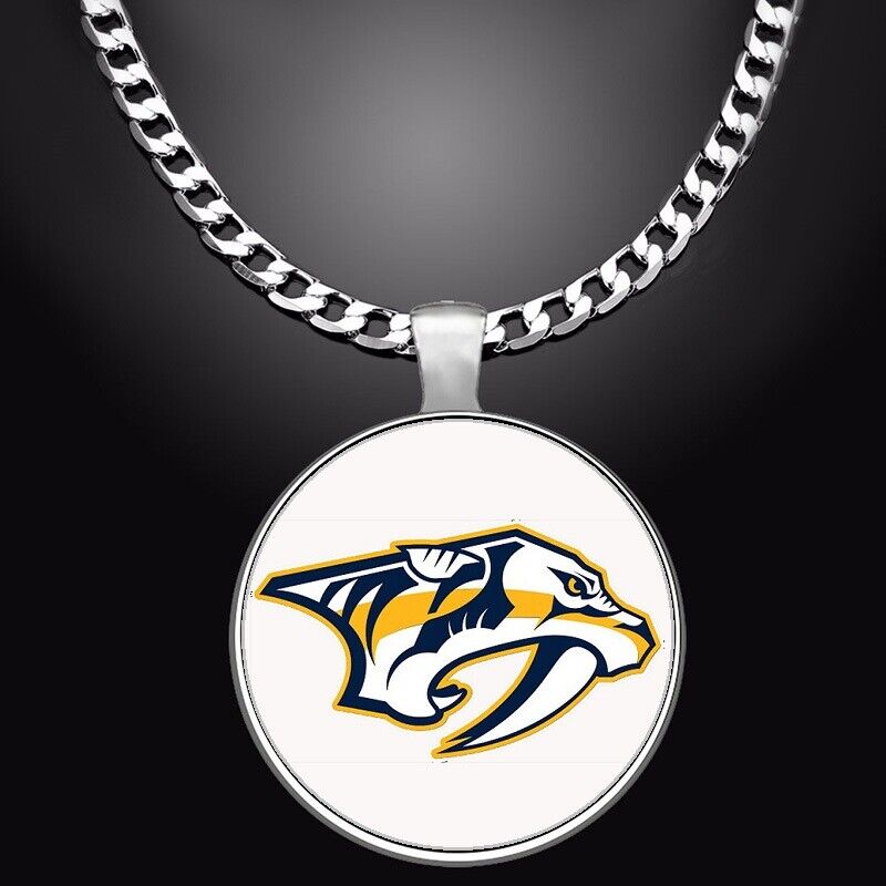 Large Nashville Predators Necklace Stainless Steel Chain Hockey Free Ship' D5