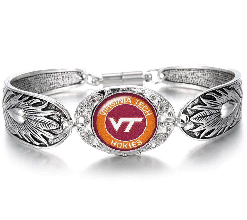 Virginia Tech Hokies Sterling Silver Necklace And Bracelet Gift Set State D3D18