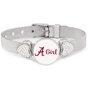 University Of Alabama A Girl Womens Adjust. Silver Bracelet Jewelry Gift D26
